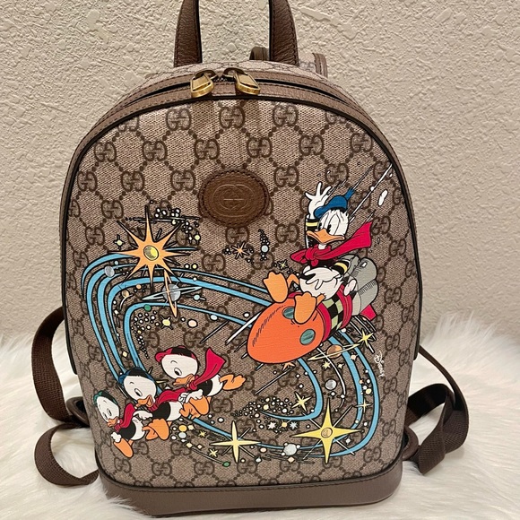 NEW Gucci X Disney Donald Duck Small Backpack - Picture 2 of 13